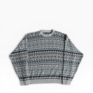 Vintage TT&Co Tip Top Tailors Knit Sweater Mens Large Grey Nordic Grandpa